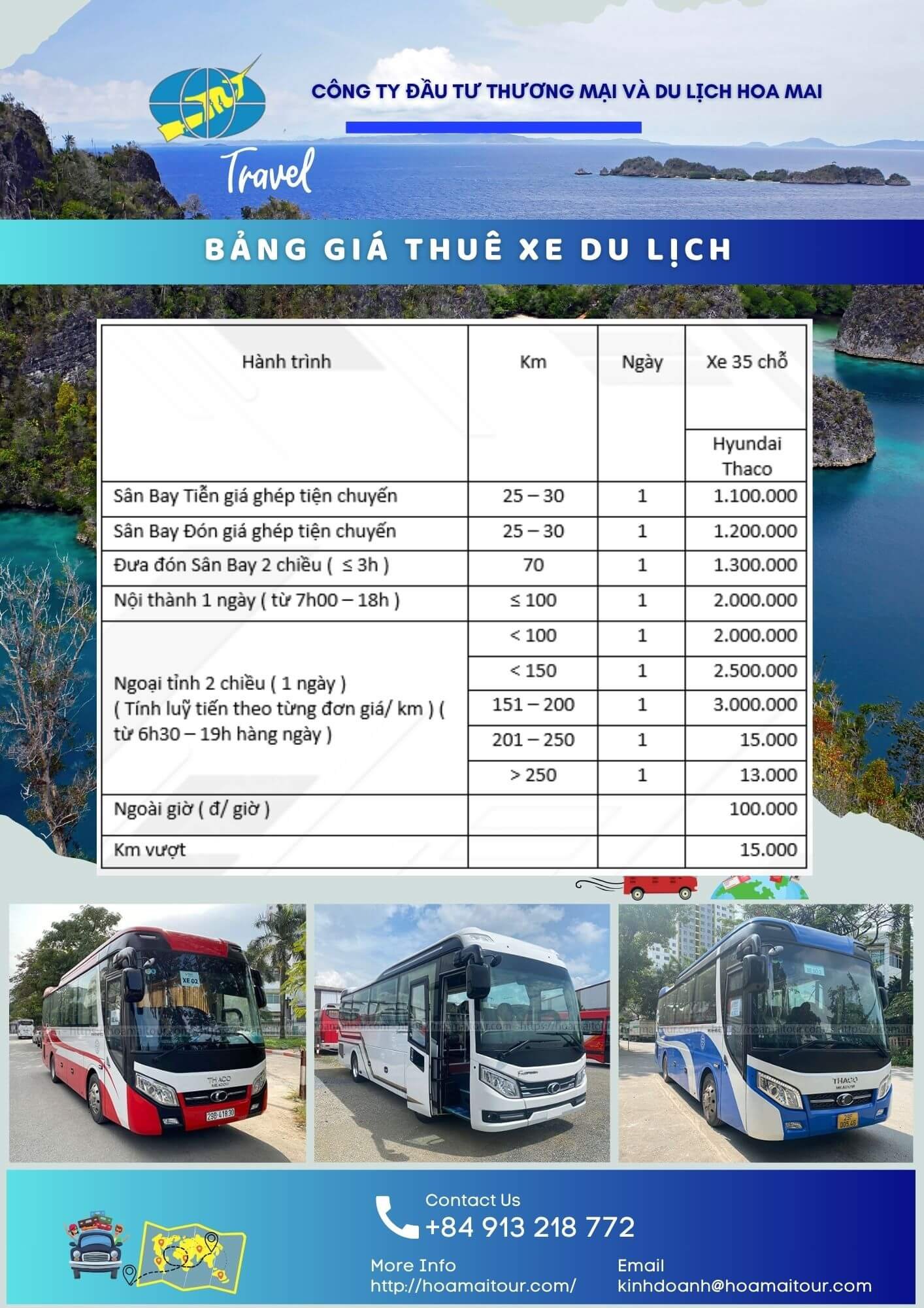 Bảng giá thuê xe 35 chỗ tại Hà Nội
